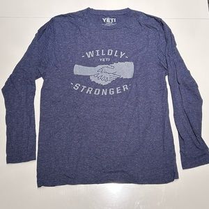 YETI brand Men’s L Long Sleeve Shirt, Heather Blue, like new